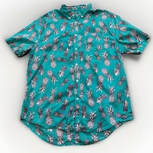 Trunks Surf and Swim Co Short Sleeve Button Up Men’s L Pineapple Print Hawaiian